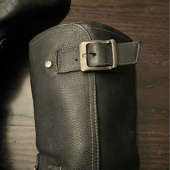 GEOX mid calf black boots with buckles and zipper. Size 39(8.5). Good condition - Picture 2 of 9